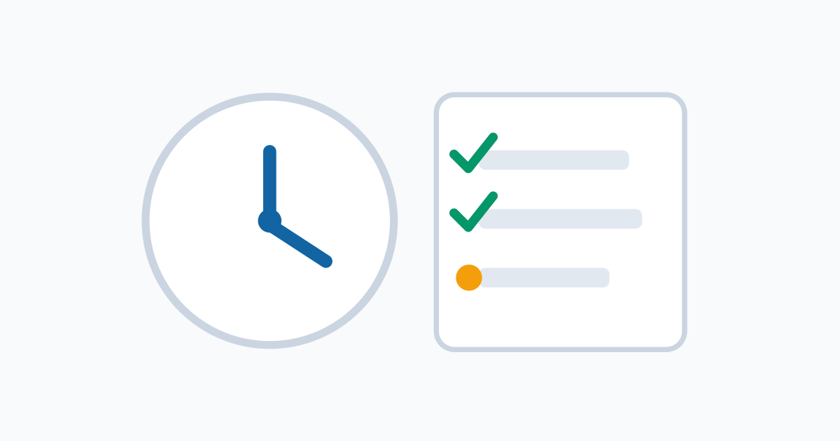 Clock and checklist for delayed applications