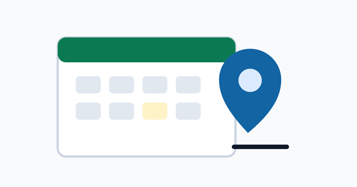 Driving test booking calendar with test slot marker